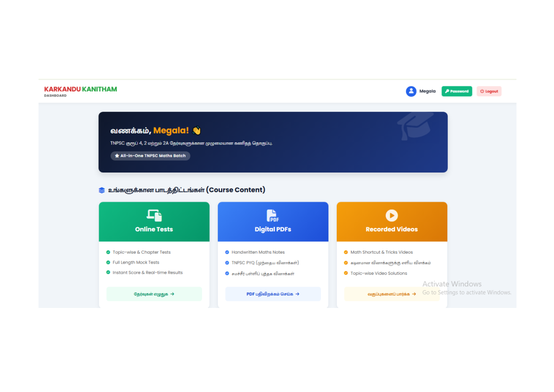 Student Dashboard Preview